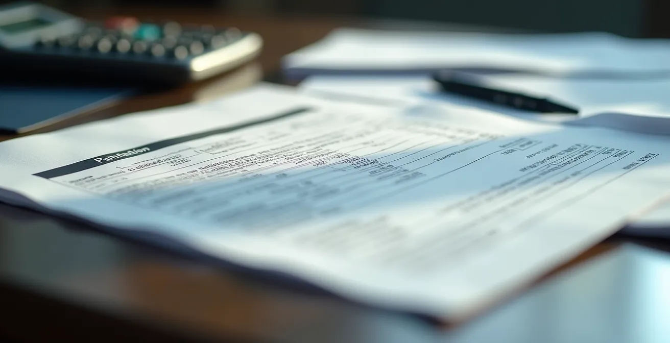 Documents bancaires organisés sur bureau avec lettres de refus et dossiers de prêt