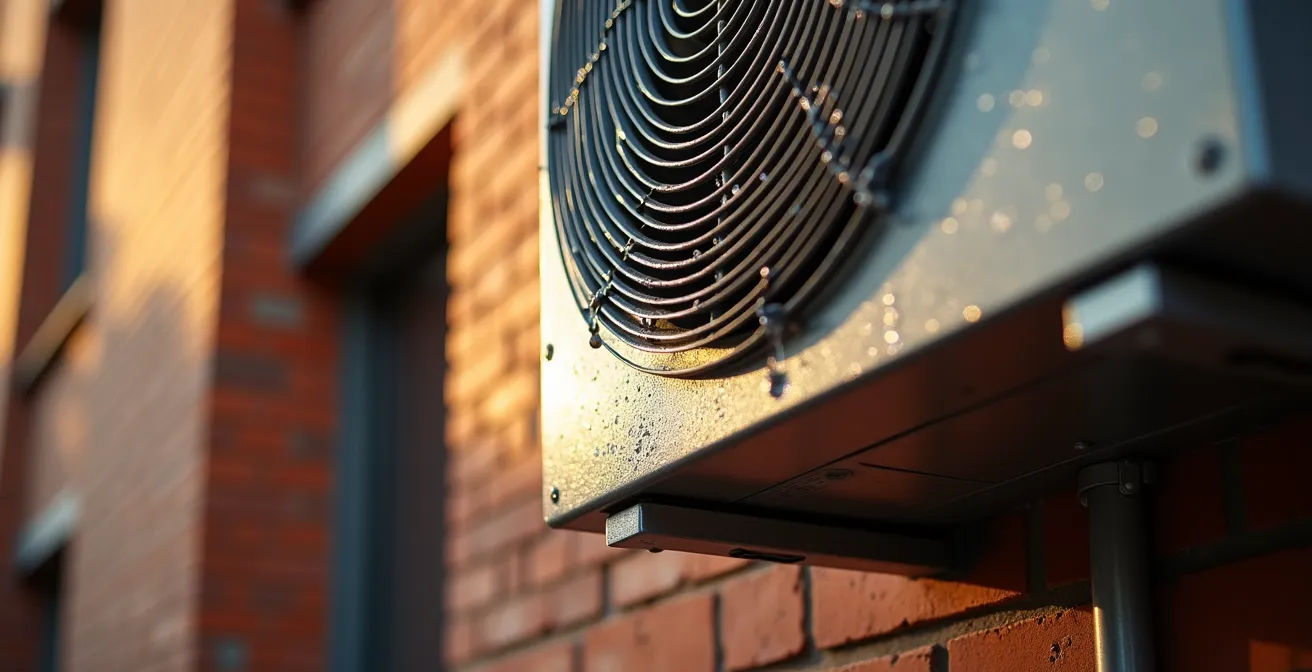 Vue thermique d'un immeuble résidentiel montrant les variations de température